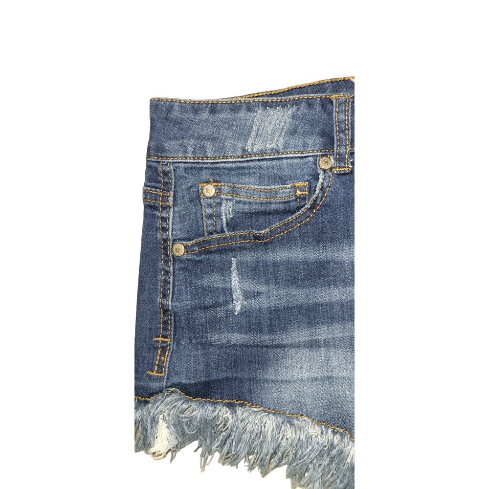 Anthropologie‎ Altard State Shorts Womens 7 Cut Off Blue Denim Distressed Jean - Picture 12 of 12